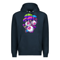 Navy psychedelic mushroom hippie magic fungus shrooms trance rave t shirt Premium Hoodie - linhVisuals