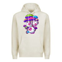 Oatmeal Heather psychedelic mushroom hippie magic fungus shrooms trance rave t shirt Premium Hoodie - linhVisuals
