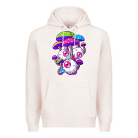 Pale Pink psychedelic mushroom hippie magic fungus shrooms trance rave t shirt Premium Hoodie - linhVisuals