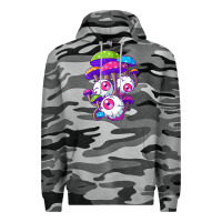 Slate Camo psychedelic mushroom hippie magic fungus shrooms trance rave t shirt Premium Hoodie - linhVisuals
