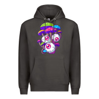 Smoke psychedelic mushroom hippie magic fungus shrooms trance rave t shirt Premium Hoodie - linhVisuals