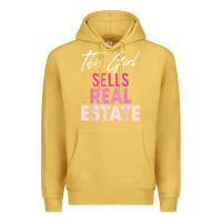 Antique Gold this girl sells real estate realtor real estate agent broker t shirt Premium Hoodie - linhVisuals