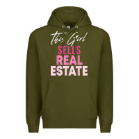 Army Green this girl sells real estate realtor real estate agent broker t shirt Premium Hoodie - linhVisuals