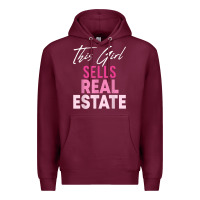 Burgundy this girl sells real estate realtor real estate agent broker t shirt Premium Hoodie - linhVisuals