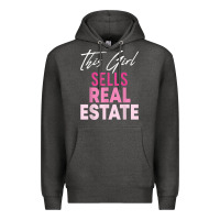 Charcoal Heather this girl sells real estate realtor real estate agent broker t shirt Premium Hoodie - linhVisuals