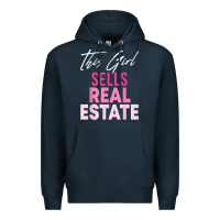 Navy this girl sells real estate realtor real estate agent broker t shirt Premium Hoodie - linhVisuals