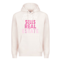 Pale Pink this girl sells real estate realtor real estate agent broker t shirt Premium Hoodie - linhVisuals