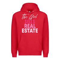 Red this girl sells real estate realtor real estate agent broker t shirt Premium Hoodie - linhVisuals