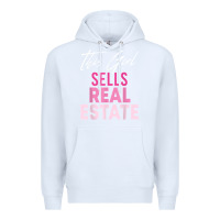 White this girl sells real estate realtor real estate agent broker t shirt Premium Hoodie - linhVisuals