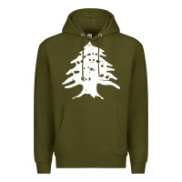 Army Green retro lebanon cedar lebanese Premium Hoodie - linhVisuals