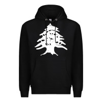 Black retro lebanon cedar lebanese Premium Hoodie - linhVisuals