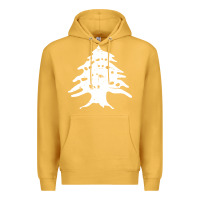 Mustard retro lebanon cedar lebanese Premium Hoodie - linhVisuals