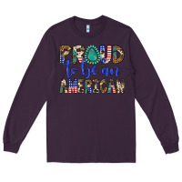 Plum proud to be an american Long Sleeve Tee - Artiststas