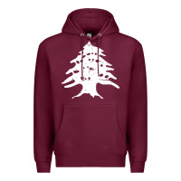 Burgundy retro lebanon cedar lebanese Premium Hoodie - linhVisuals