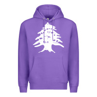 Purple retro lebanon cedar lebanese Premium Hoodie - linhVisuals