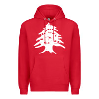 Red retro lebanon cedar lebanese Premium Hoodie - linhVisuals