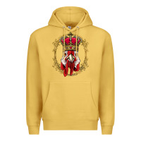 Antique Gold chicken chick king chicken wearing crown queen chicken animal 228 roos Premium Hoodie - linhVisuals