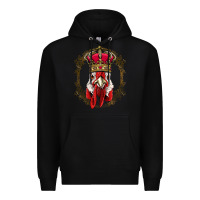 Black chicken chick king chicken wearing crown queen chicken animal 228 roos Premium Hoodie - linhVisuals