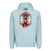 Blue Mist chicken chick king chicken wearing crown queen chicken animal 228 roos Premium Hoodie - linhVisuals