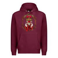 Burgundy chicken chick king chicken wearing crown queen chicken animal 228 roos Premium Hoodie - linhVisuals