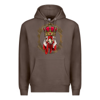 Coffee chicken chick king chicken wearing crown queen chicken animal 228 roos Premium Hoodie - linhVisuals