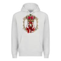 Dove Grey chicken chick king chicken wearing crown queen chicken animal 228 roos Premium Hoodie - linhVisuals