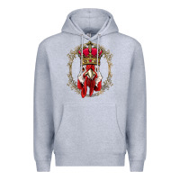 Heather Grey chicken chick king chicken wearing crown queen chicken animal 228 roos Premium Hoodie - linhVisuals