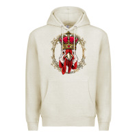 Oatmeal Heather chicken chick king chicken wearing crown queen chicken animal 228 roos Premium Hoodie - linhVisuals