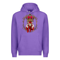 Purple chicken chick king chicken wearing crown queen chicken animal 228 roos Premium Hoodie - linhVisuals