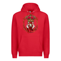 Red chicken chick king chicken wearing crown queen chicken animal 228 roos Premium Hoodie - linhVisuals