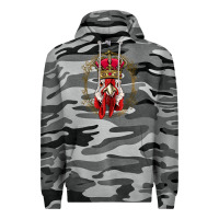 Slate Camo chicken chick king chicken wearing crown queen chicken animal 228 roos Premium Hoodie - linhVisuals