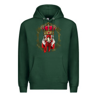 Sports Green chicken chick king chicken wearing crown queen chicken animal 228 roos Premium Hoodie - linhVisuals