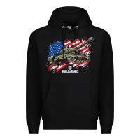 Black world of tanks veterans day collection (t26e3 eagle 7) t shirt Premium Hoodie - linhVisuals