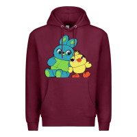 Burgundy bunny and ducky Premium Hoodie - linhVisuals
