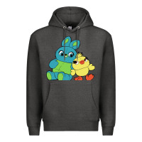 Charcoal Heather bunny and ducky Premium Hoodie - linhVisuals