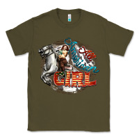 Army Green All American Girl Classic Tee - FaDigitalArtStudio