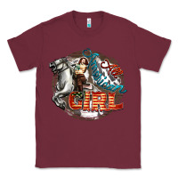 Burgundy All American Girl Classic Tee - FaDigitalArtStudio