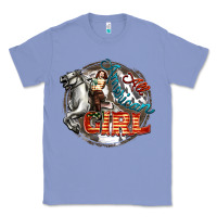 Colony Blue All American Girl Classic Tee - FaDigitalArtStudio