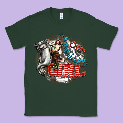 All American Girl Classic Tee Designed By Fadigitalartstudio