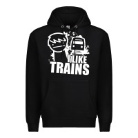 Black i like trains Premium Hoodie - linhVisuals