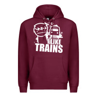 Burgundy i like trains Premium Hoodie - linhVisuals