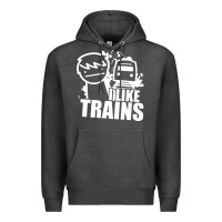 Charcoal Heather i like trains Premium Hoodie - linhVisuals