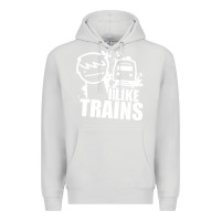 Dove Grey i like trains Premium Hoodie - linhVisuals