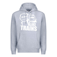 Heather Grey i like trains Premium Hoodie - linhVisuals