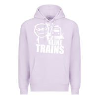 Lilac i like trains Premium Hoodie - linhVisuals