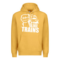 Mustard i like trains Premium Hoodie - linhVisuals