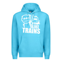 Ocean Blue i like trains Premium Hoodie - linhVisuals