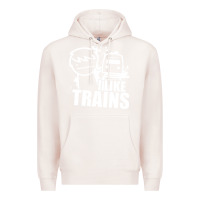Pale Pink i like trains Premium Hoodie - linhVisuals