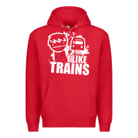 Red i like trains Premium Hoodie - linhVisuals