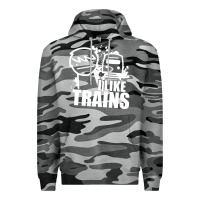 Slate Camo i like trains Premium Hoodie - linhVisuals